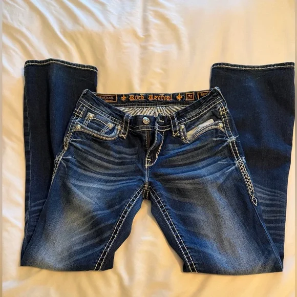 Rock Revival Women’s Dark Wash Bootcut Jeans Rosalin - Picture 3 of 9